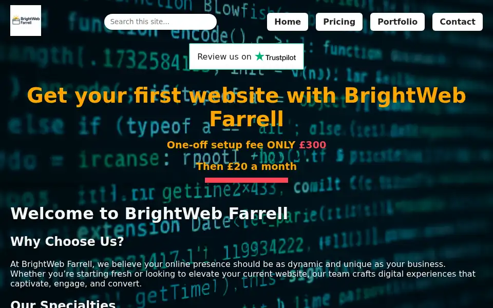 Screenshot of brightwebfarrell.co.uk