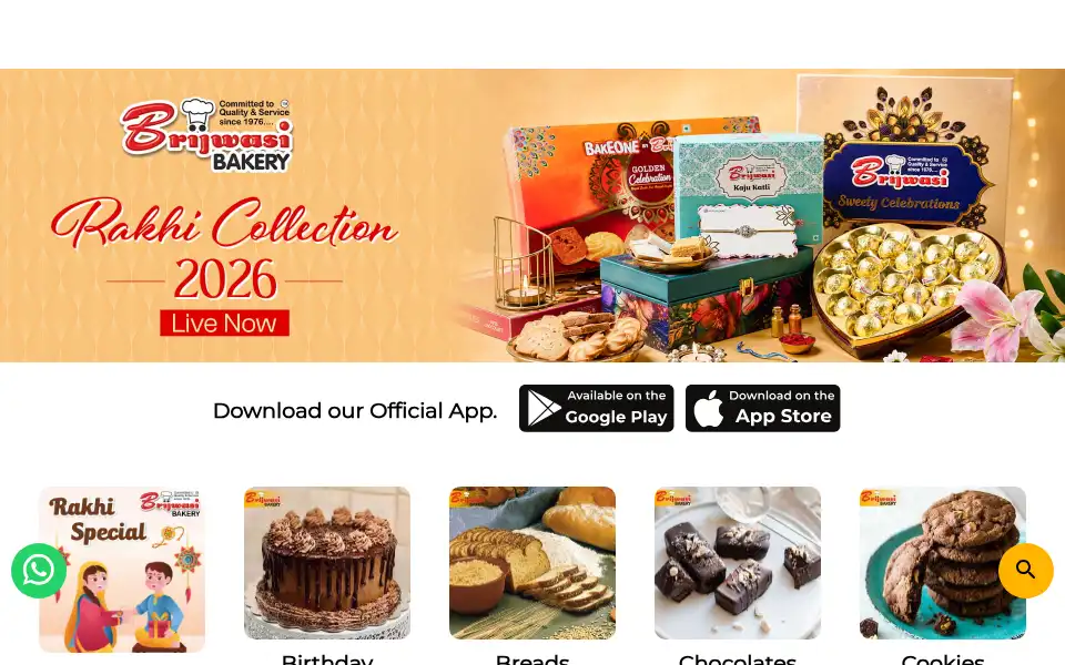 Screenshot of brijwasibakery.com