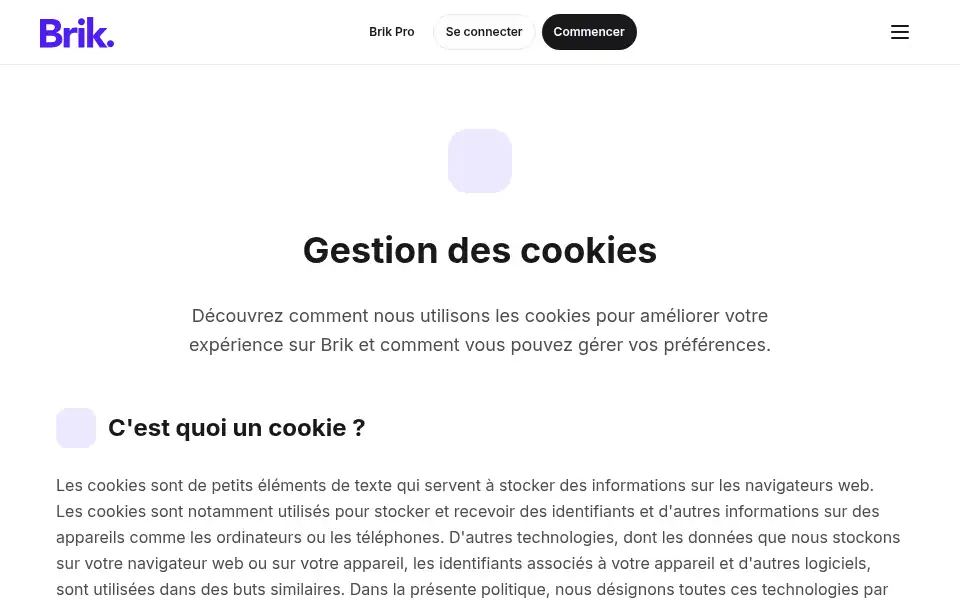 Screenshot of brik.com