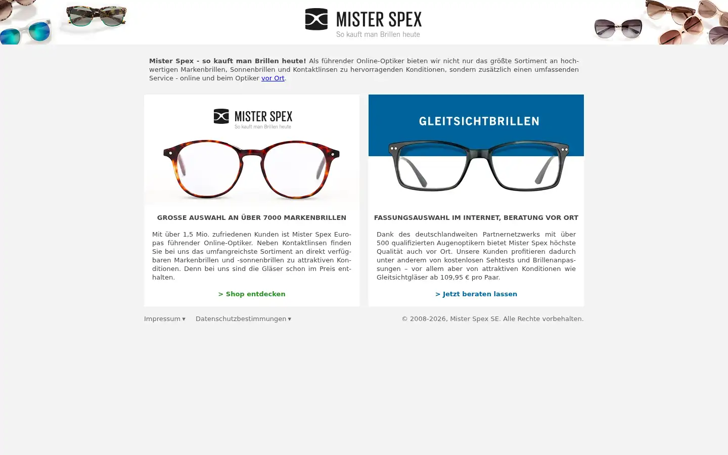 Screenshot of brille.de