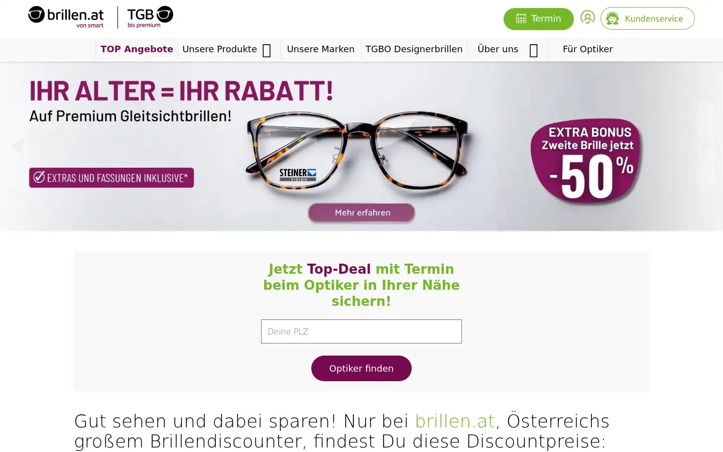 Screenshot of brillen.at