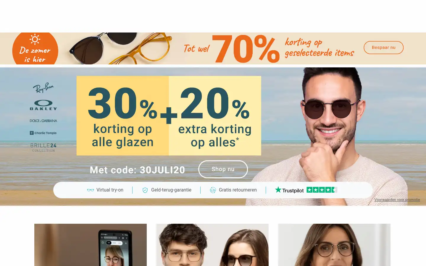 Screenshot of brillen24.nl