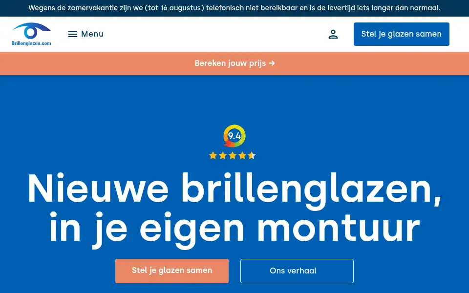 Screenshot of brillenglazen.net