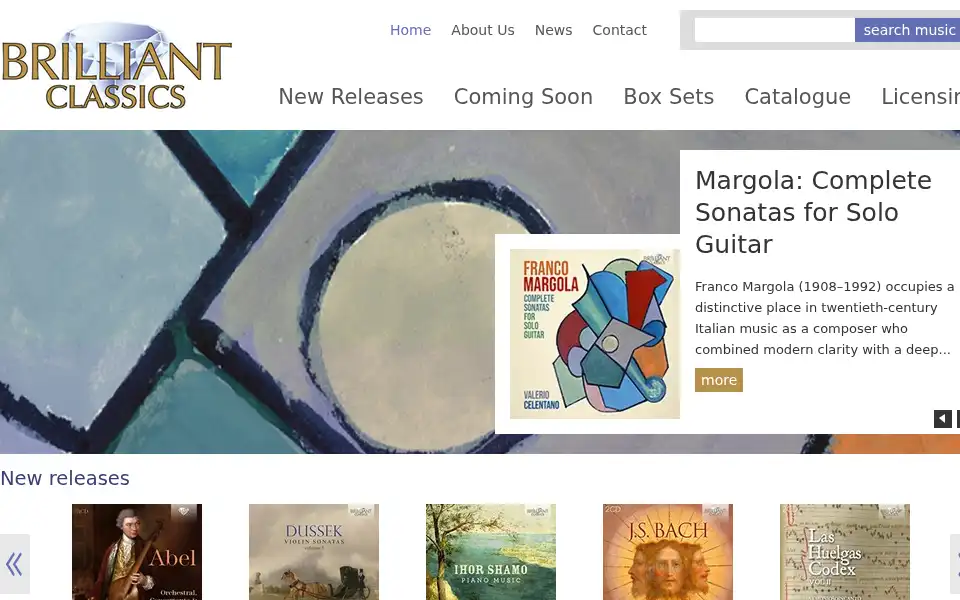 Screenshot of brilliantclassics.com