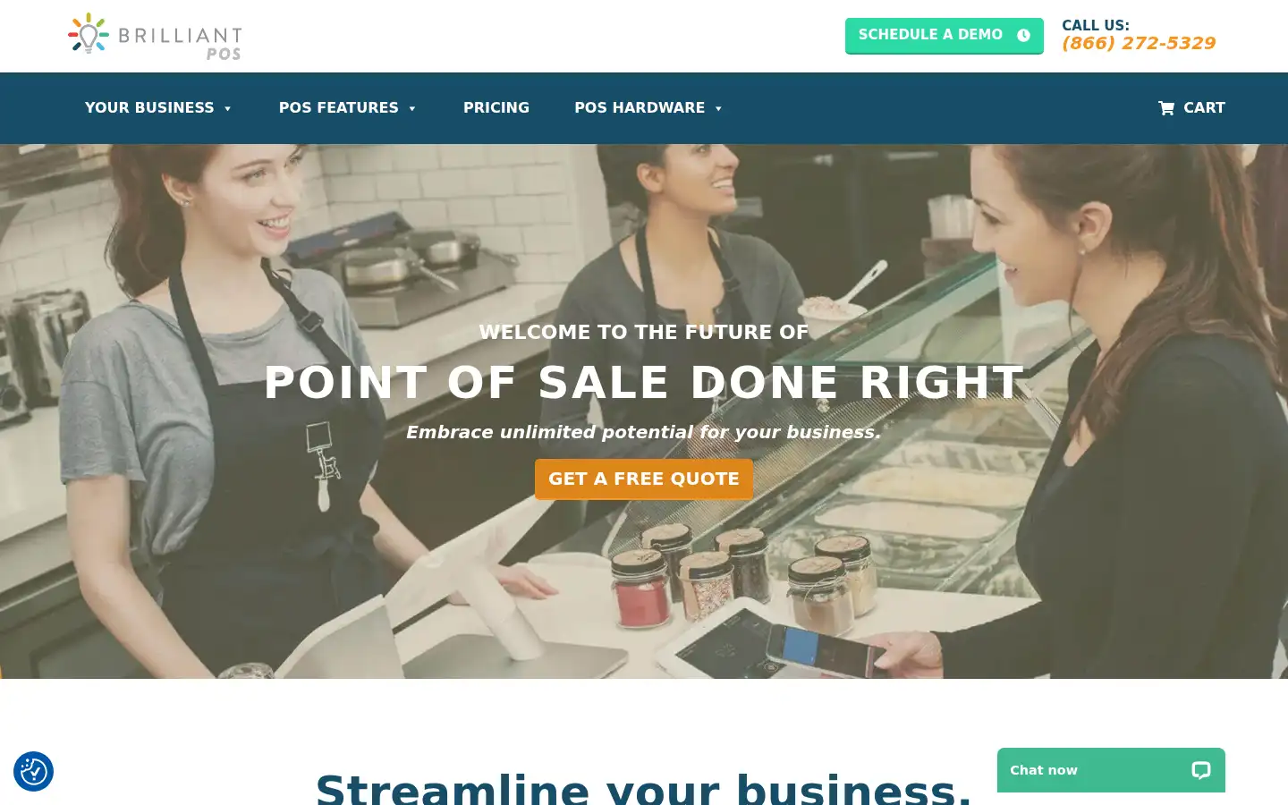 Screenshot of brilliantpos.com