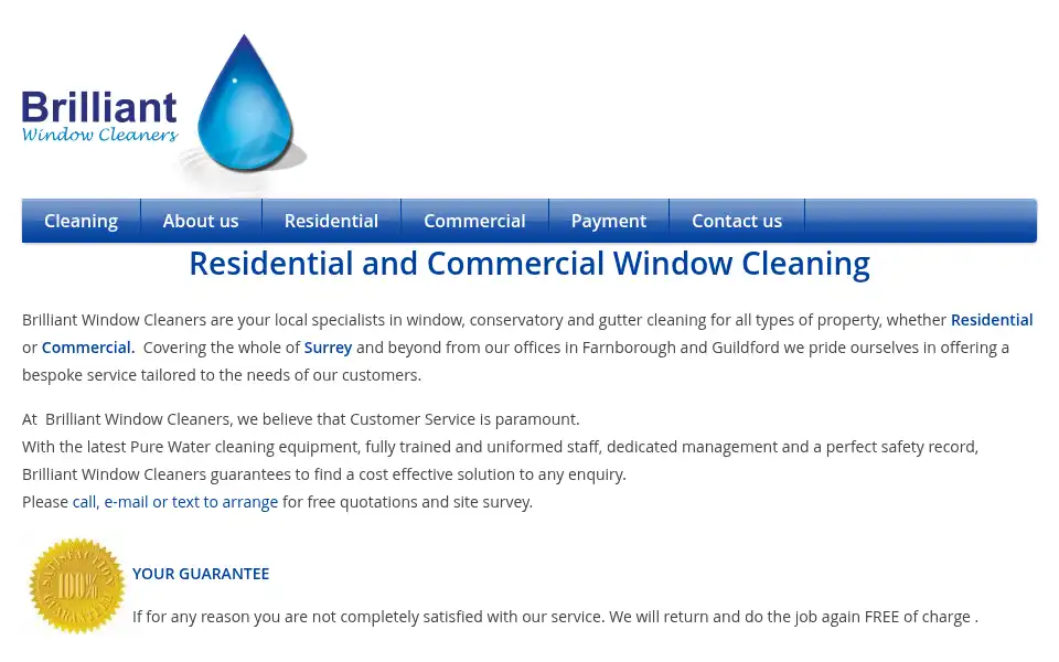 Screenshot of brilliantwindowcleaners.com