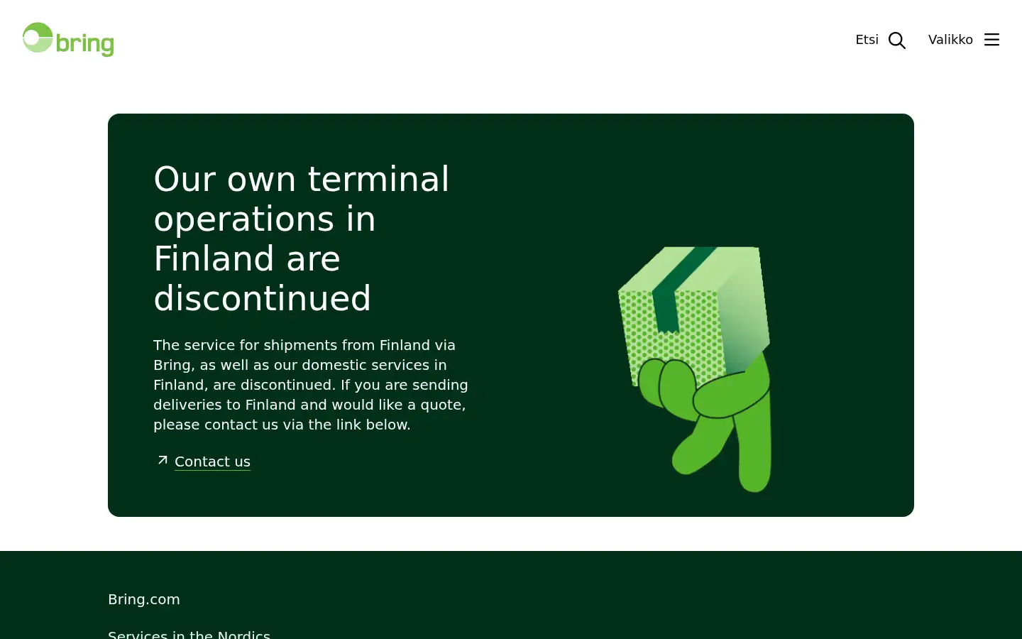 Screenshot of bring.fi