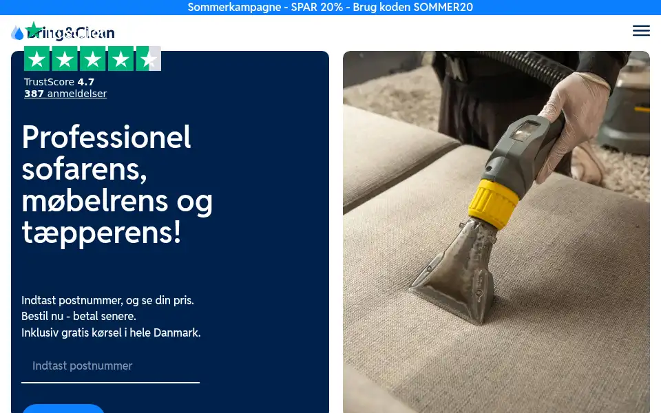Screenshot of bringandclean.dk