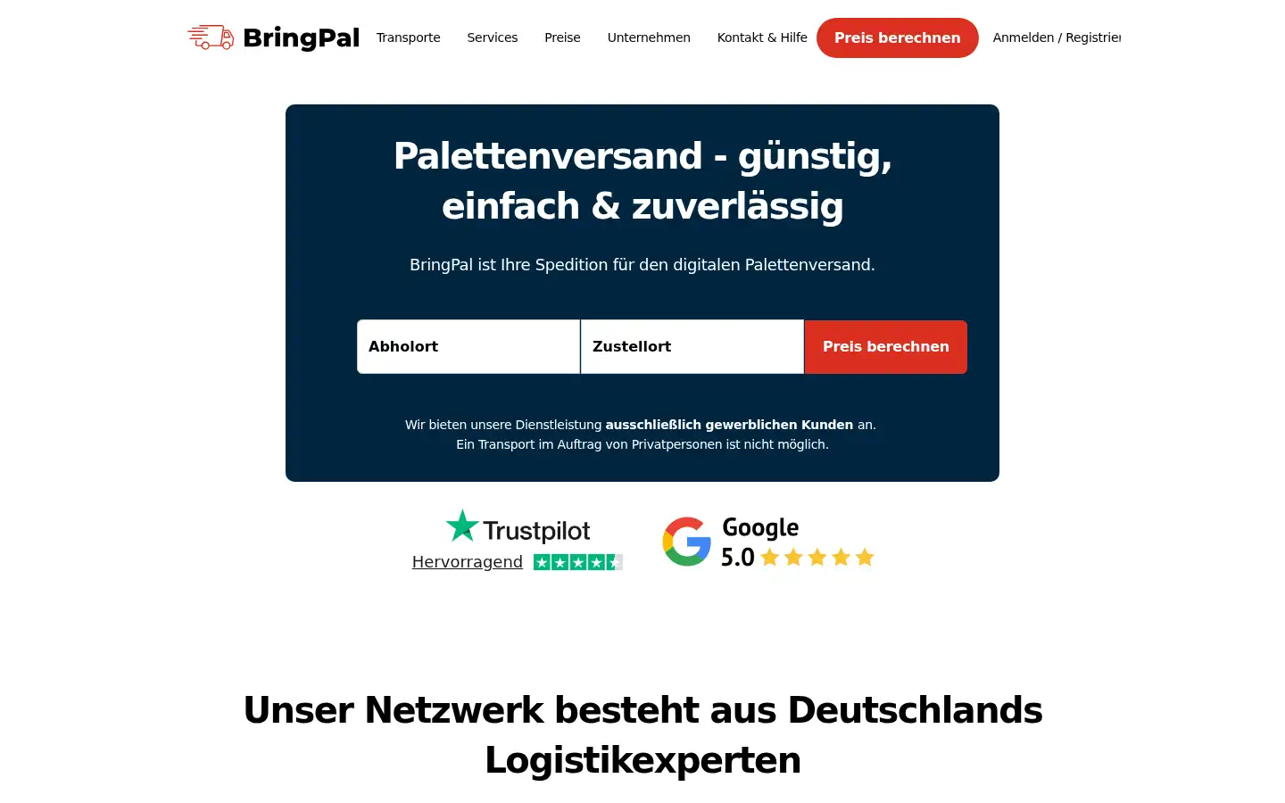 Screenshot of bringpal.com