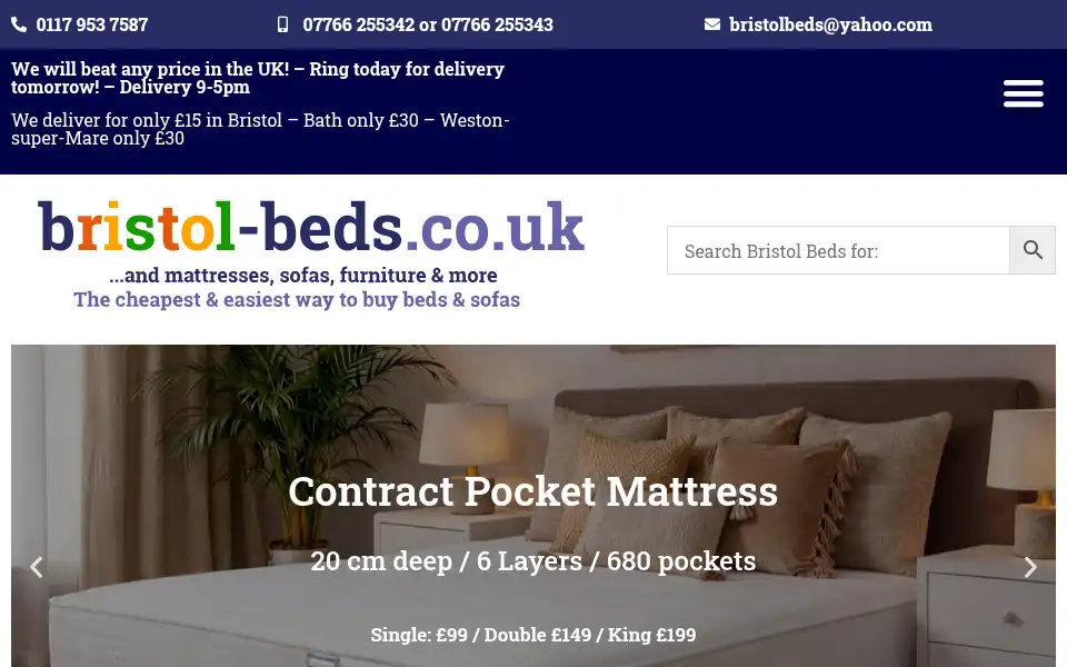 Screenshot of bristol-beds.co.uk
