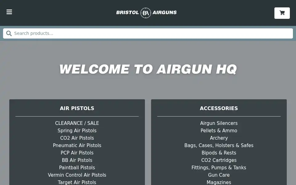 Screenshot of bristolairguns.com