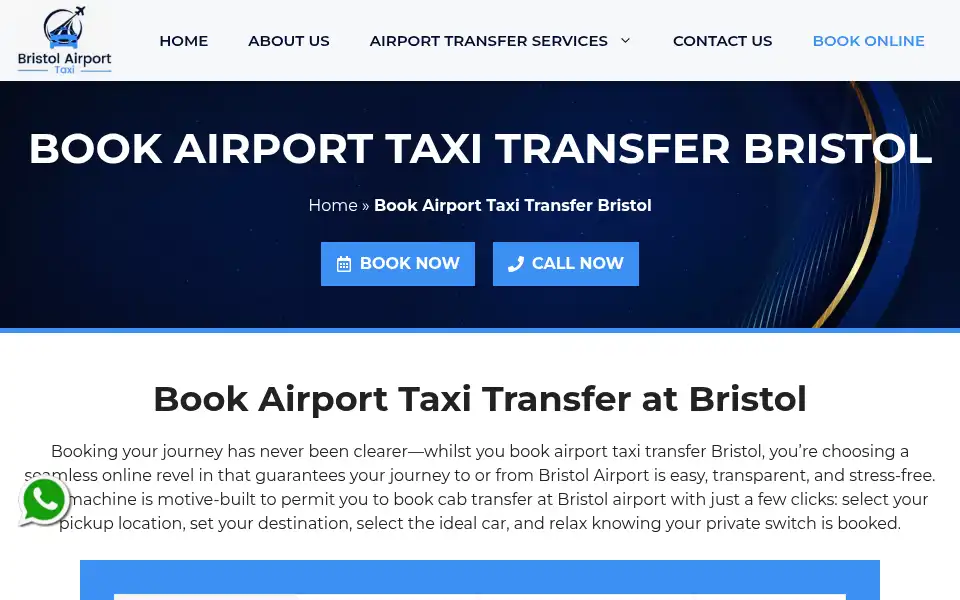 Screenshot of bristolairporttaxi.uk