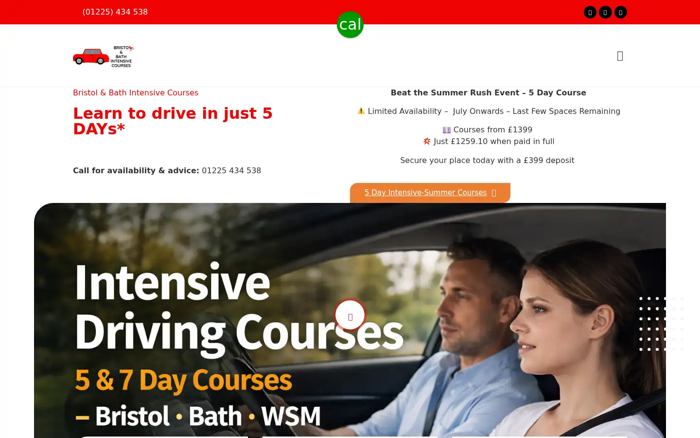 Screenshot of bristolandbathintensivecourses.com