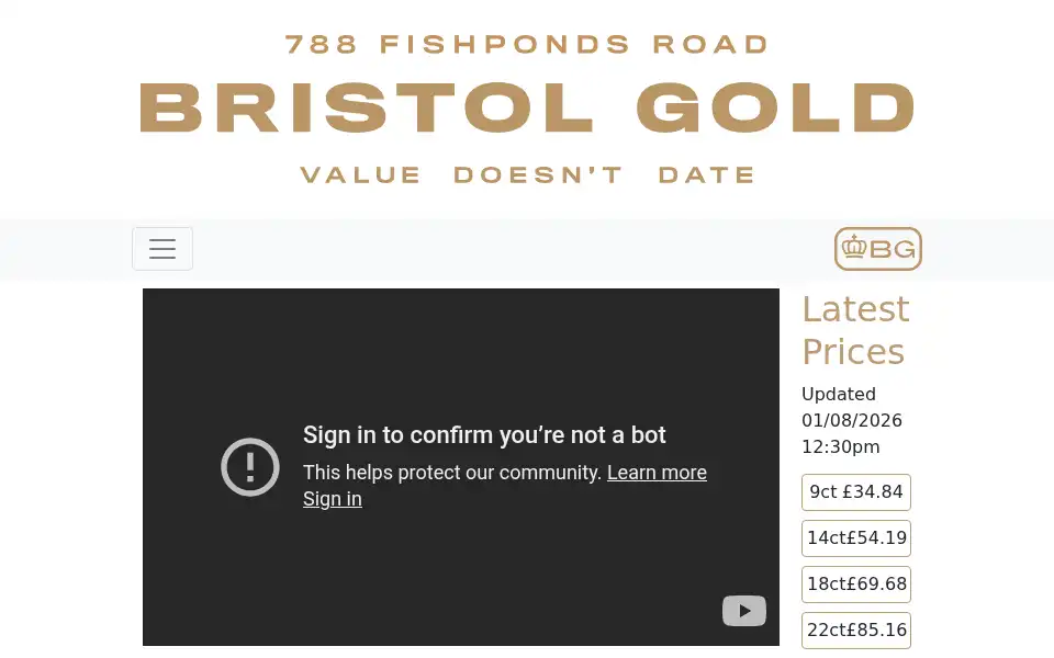 Screenshot of bristolgold.com