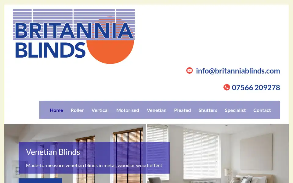 Screenshot of britanniablinds.com