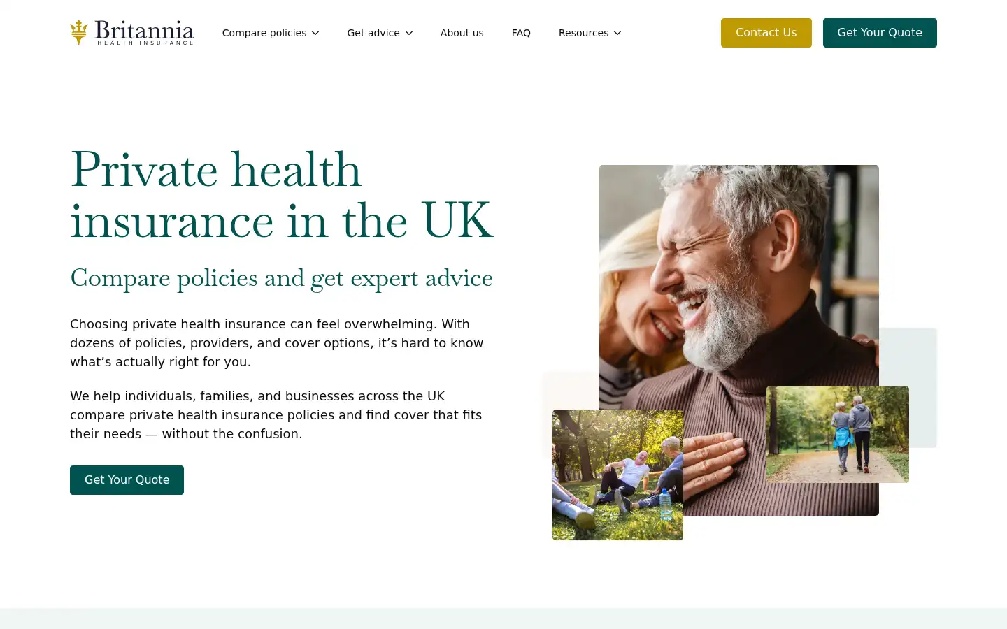 Screenshot of britanniahealthinsurance.co.uk