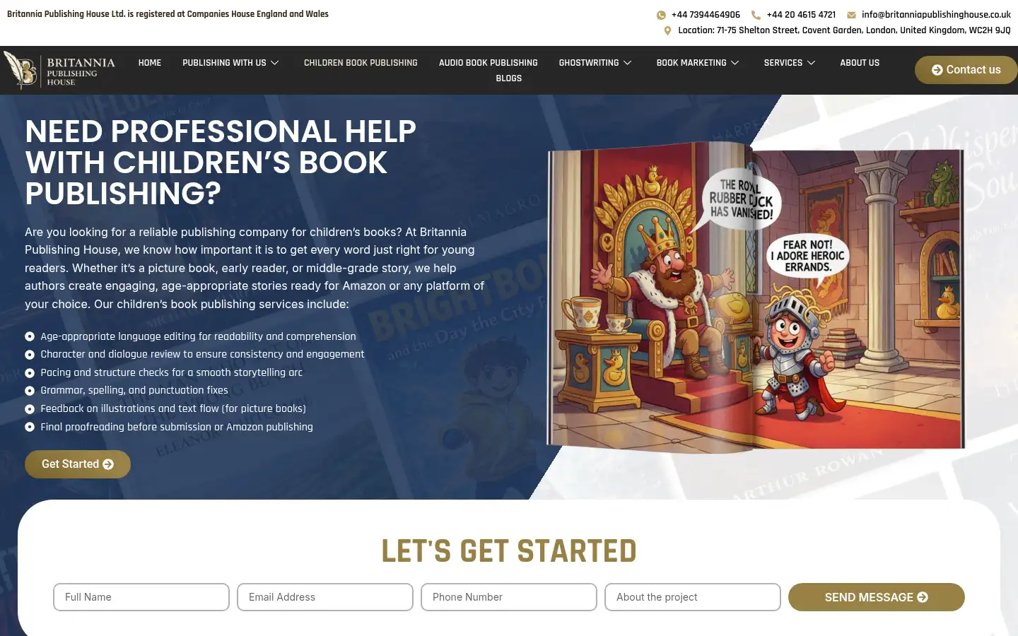 Screenshot of britanniapublishinghouse.co.uk