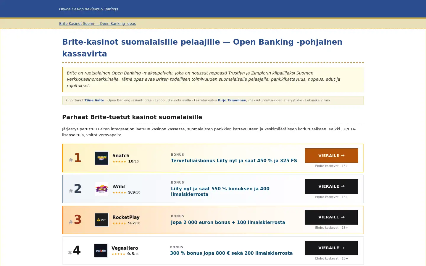 Screenshot of britekasinos.net