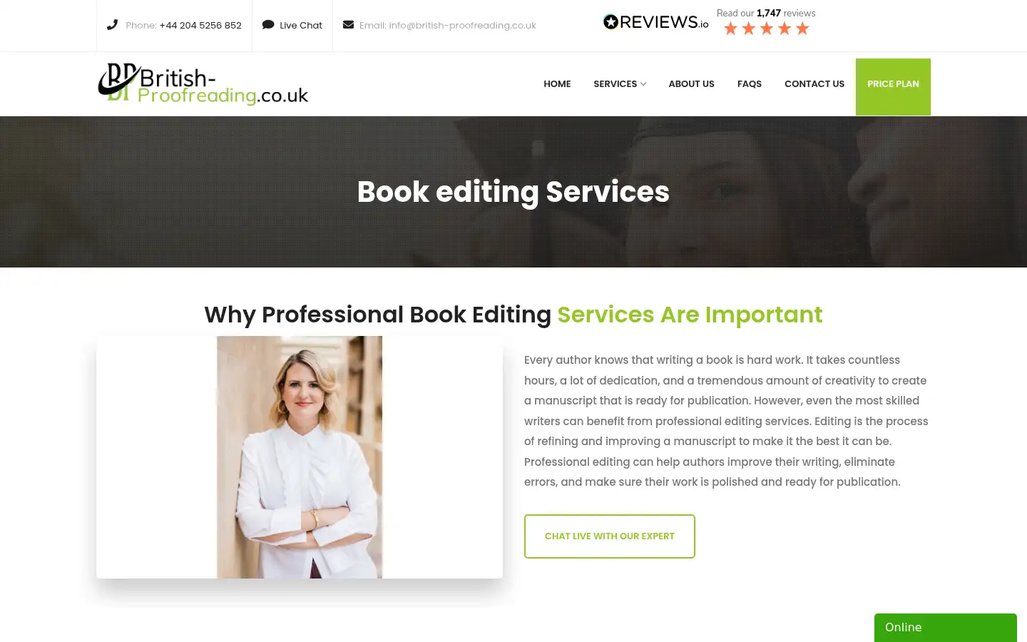 Screenshot of british-proofreading.co.uk