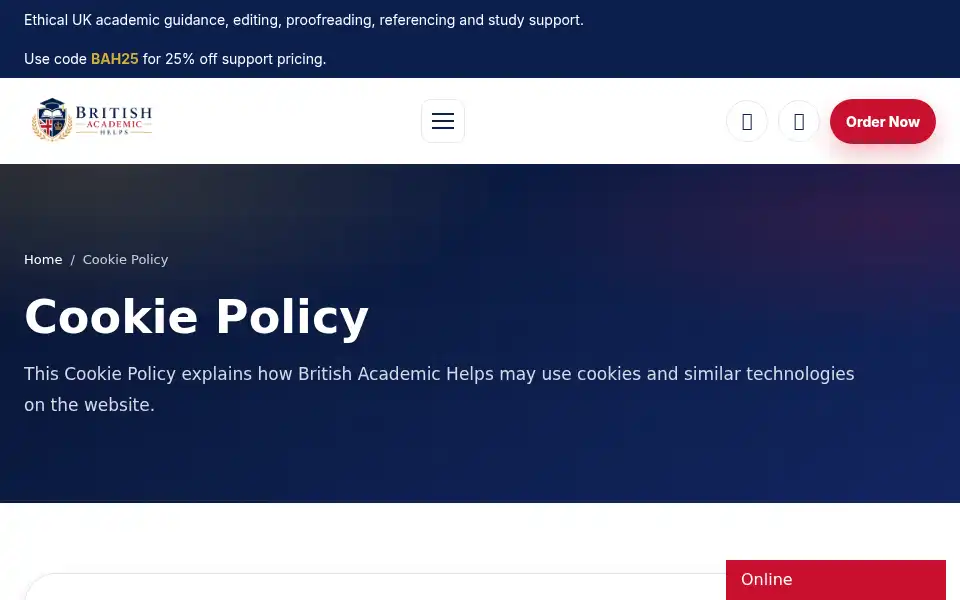 Screenshot of britishacademichelps.co.uk