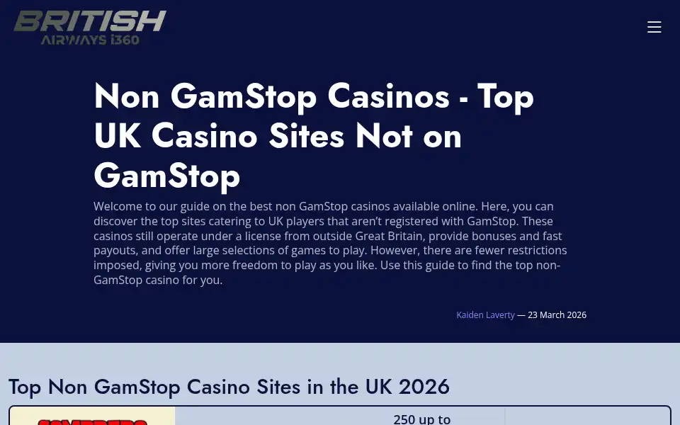 Screenshot of britishairwaysi360.com
