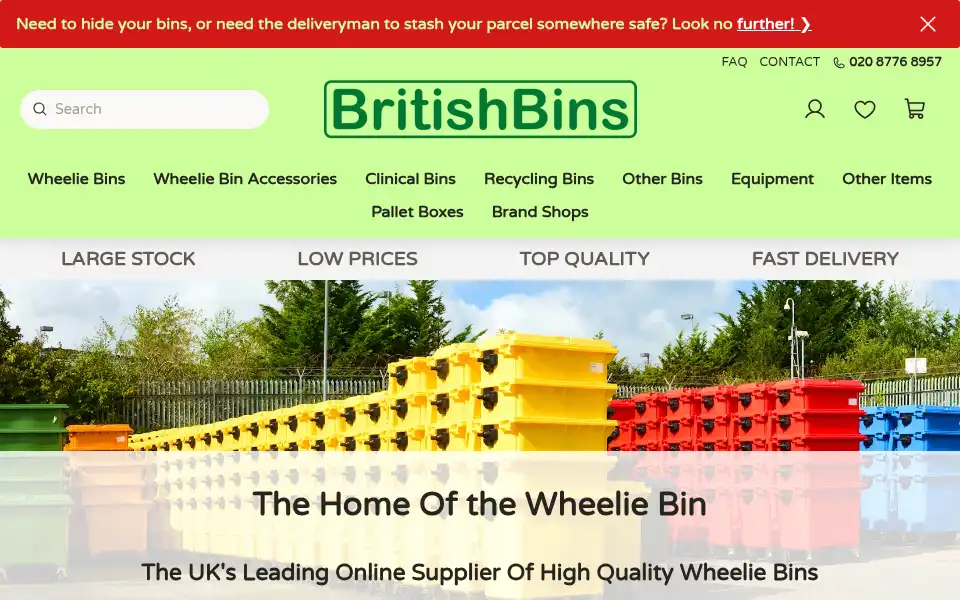 Screenshot of britishbins.co.uk