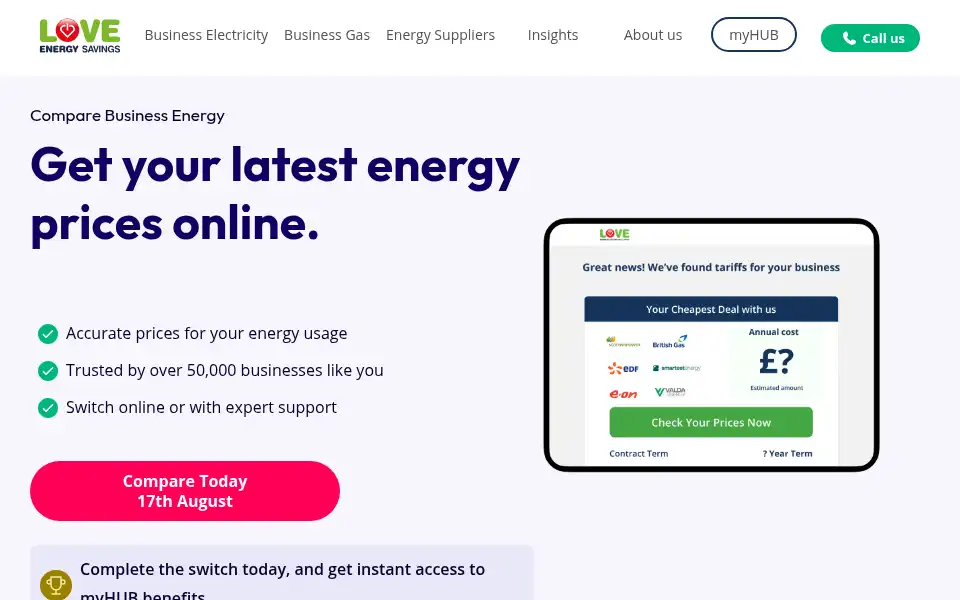 Screenshot of britishbusinessenergy.co.uk