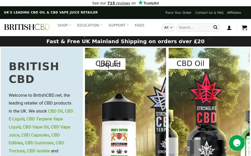Screenshot of britishcbd.net