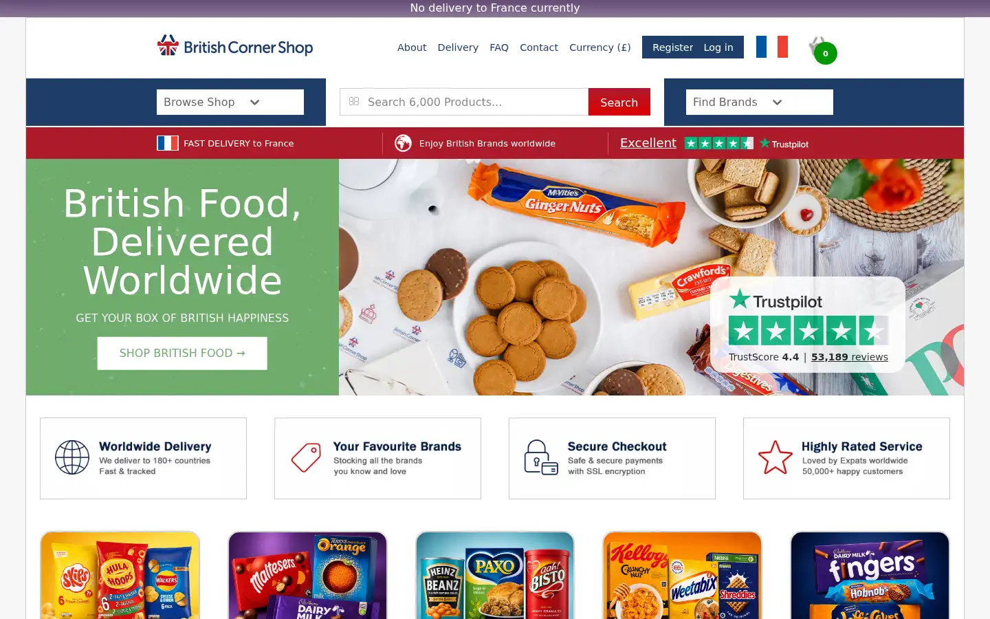 Screenshot of britishcornershop.co.uk