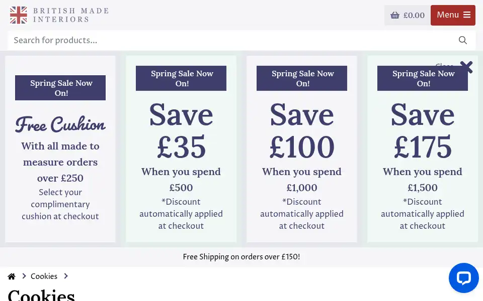 Screenshot of britishmadeinteriors.com