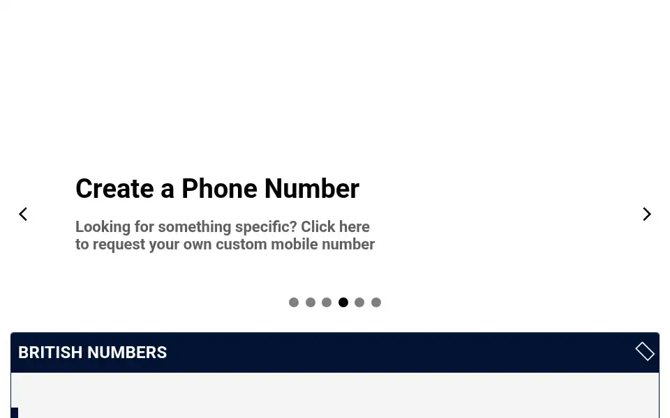 Screenshot of britishnumbers.com