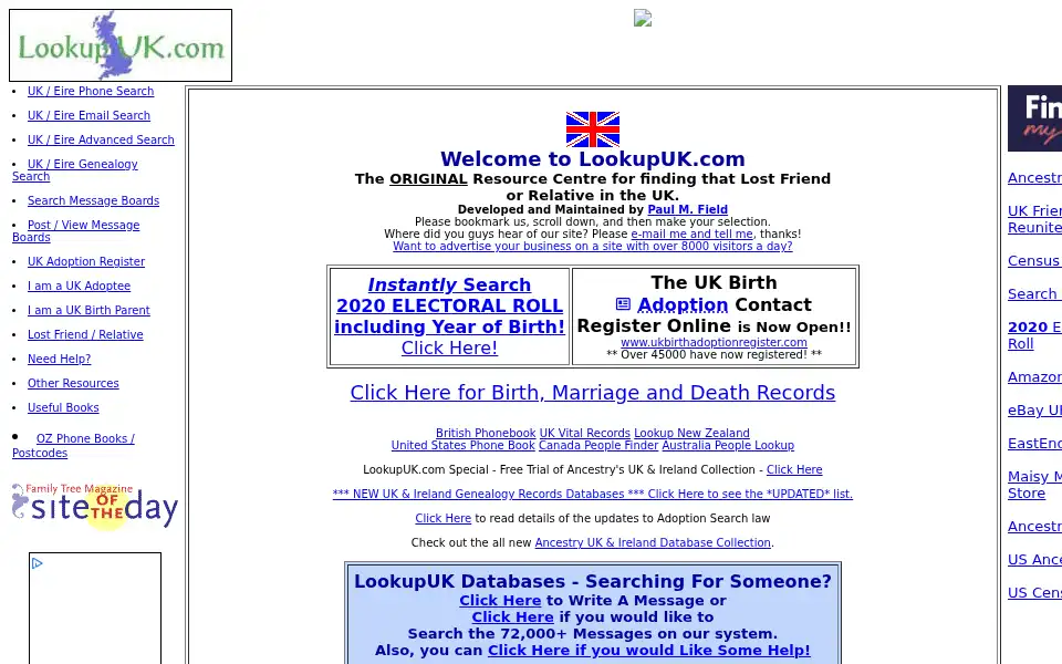 Screenshot of britishphonebook.com
