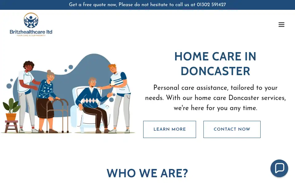 Screenshot of britzhealthcare.co.uk