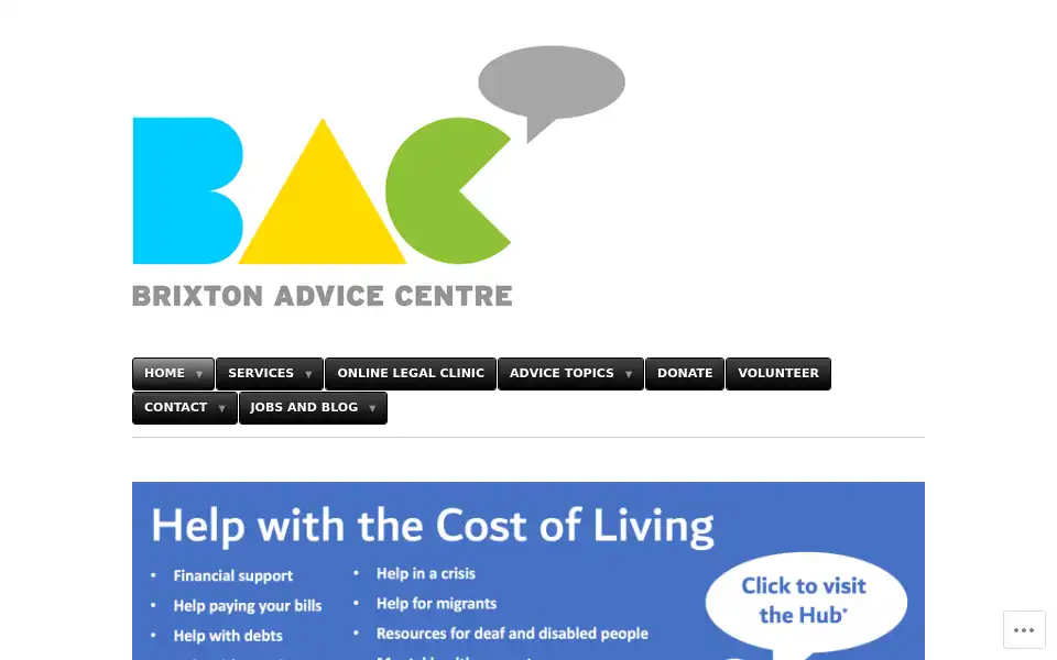 Screenshot of brixtonadvice.org.uk