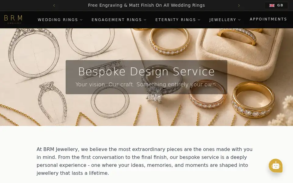 Screenshot of brmjewellery.co.uk