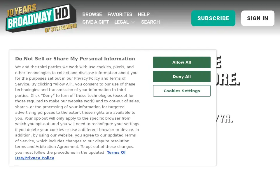 Screenshot of broadwayhd.com