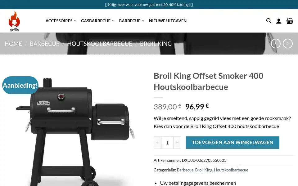 Screenshot of broilkingshop.com