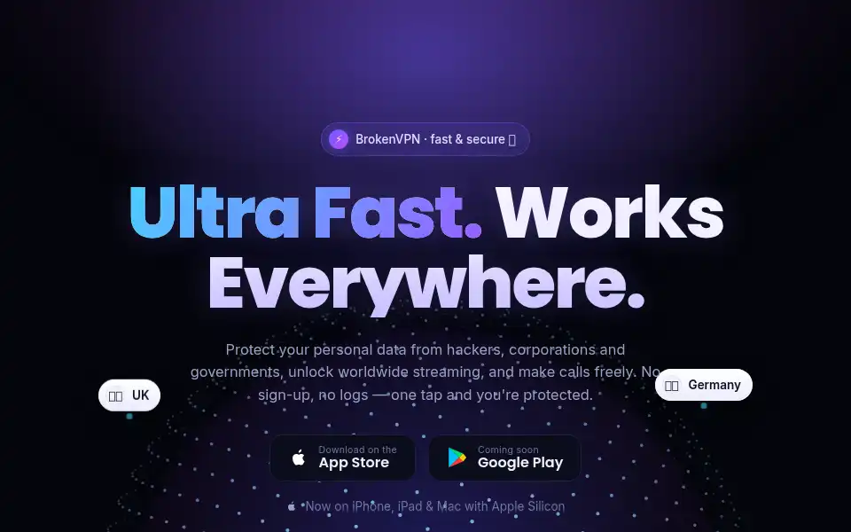 Screenshot of brokenvpn.com