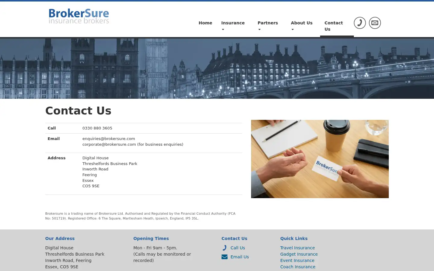 Screenshot of brokersure.com