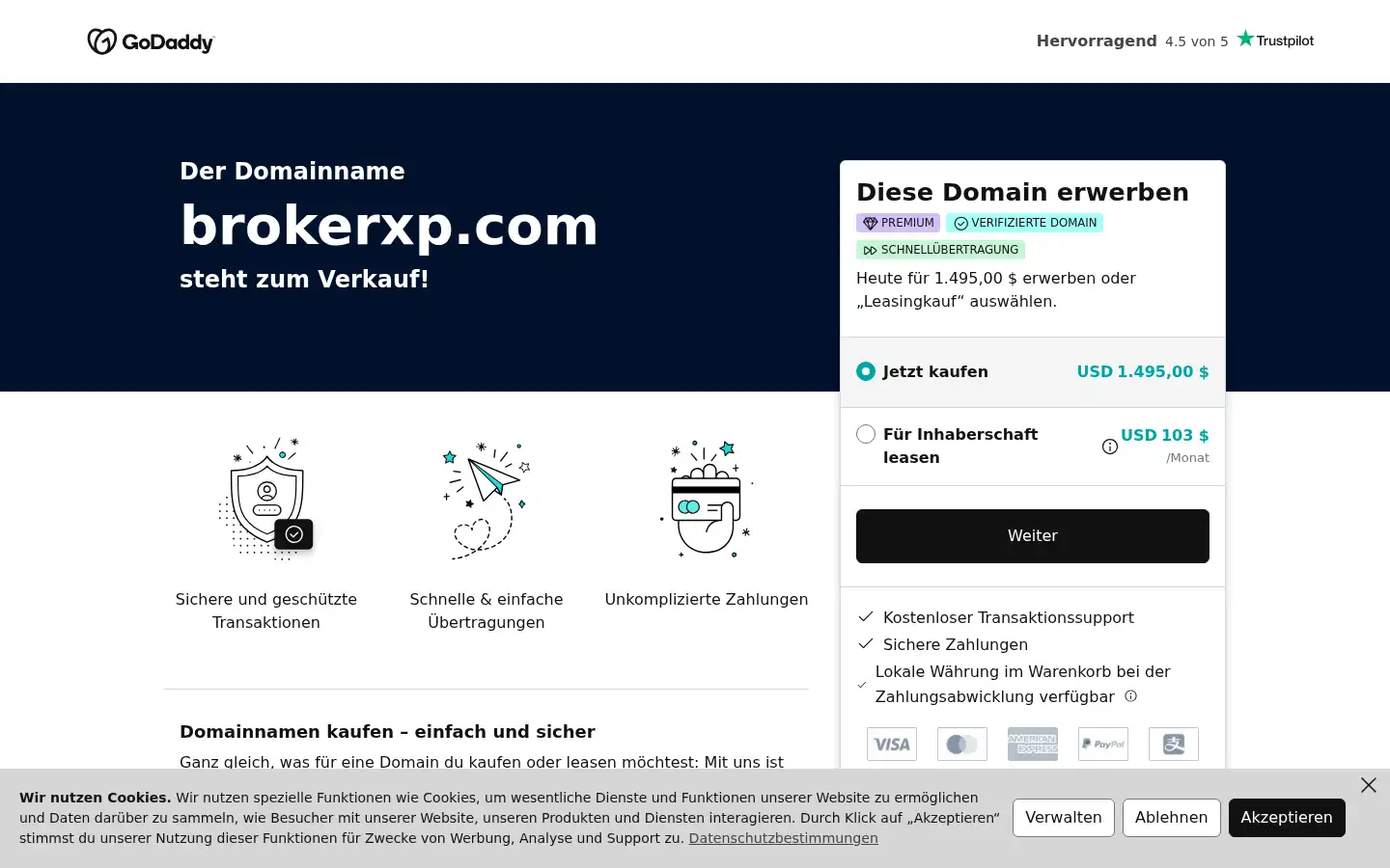 Screenshot of brokerxp.com