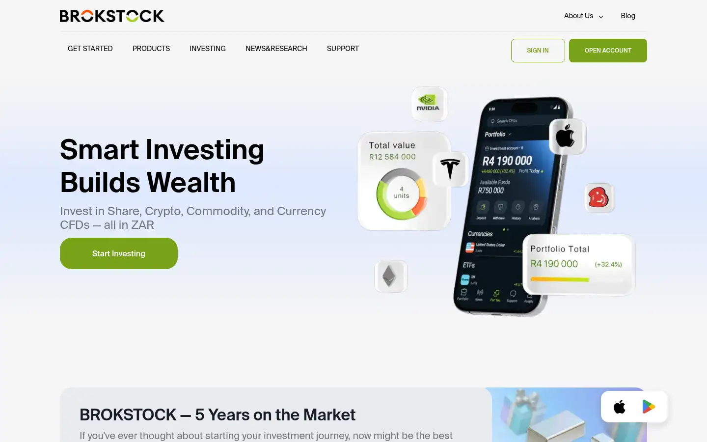 Screenshot of brokstock.co.za