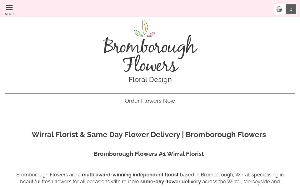 Screenshot of bromboroughflowers.com