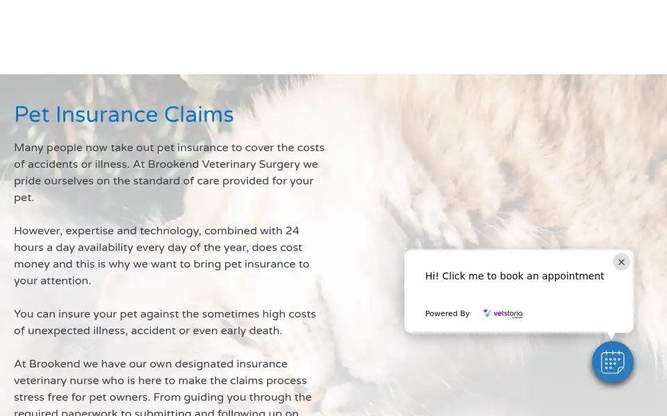 Screenshot of brookendvets.co.uk