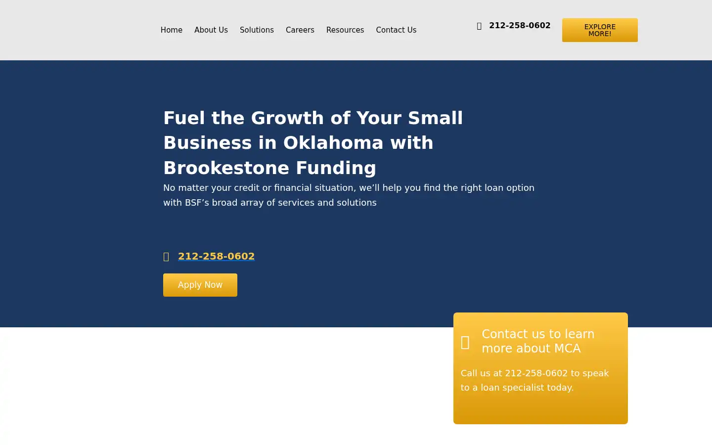 Screenshot of brookestonefunding.com