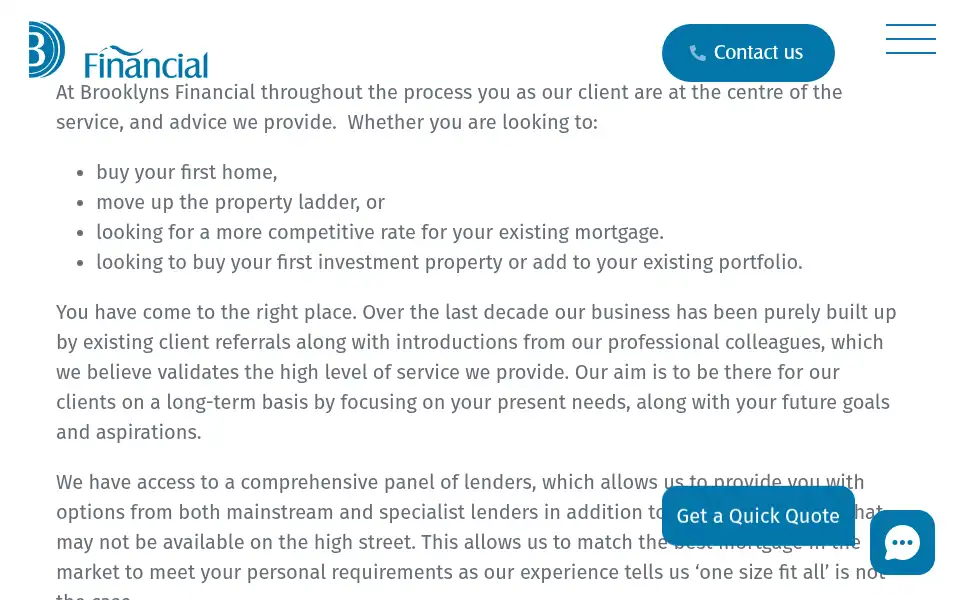 Screenshot of brooklynsfinancial.co.uk