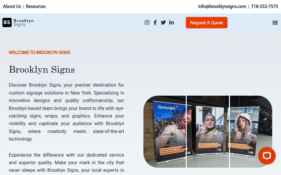 Screenshot of brooklynsigns.com