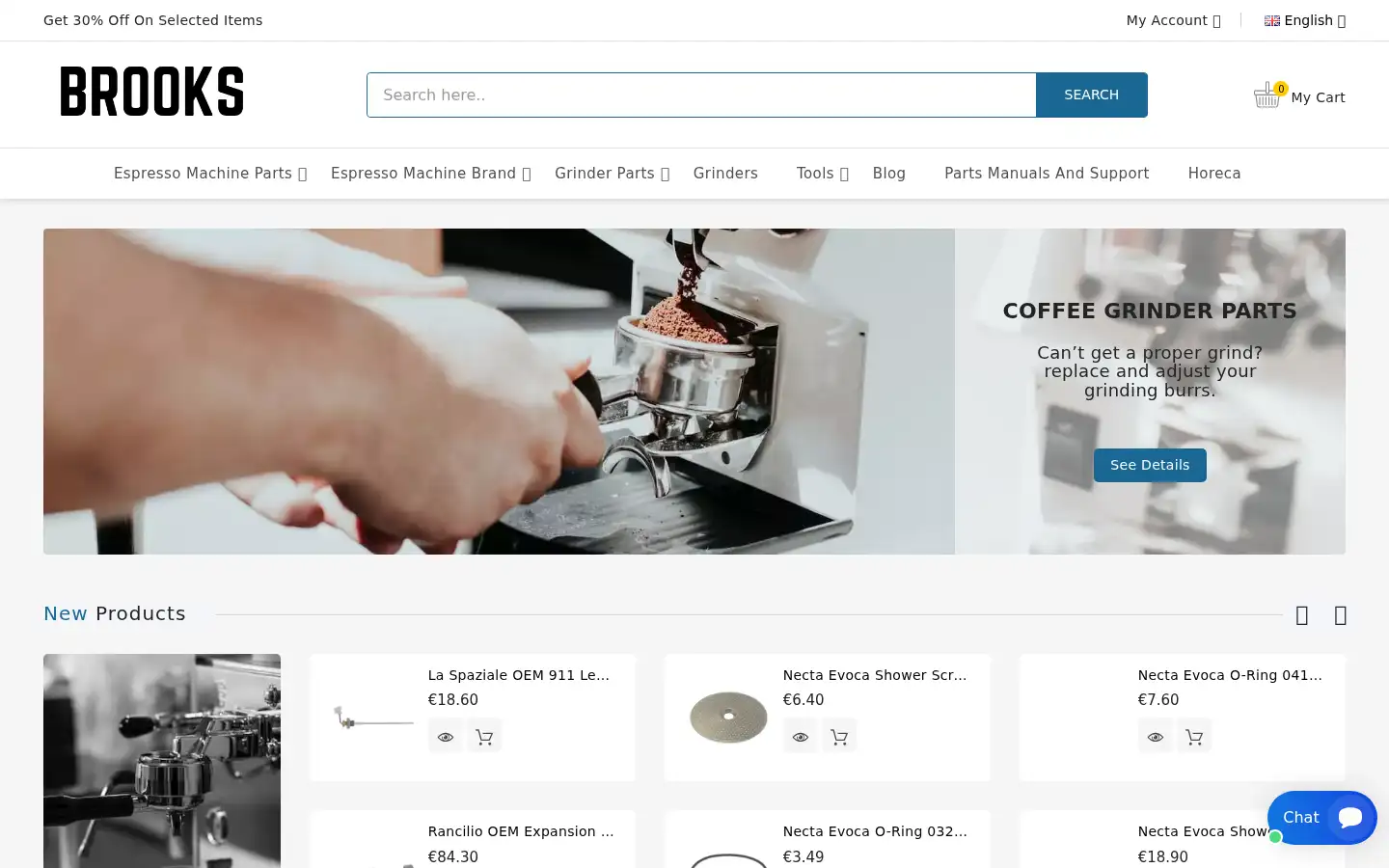 Screenshot of brooks-parts.com