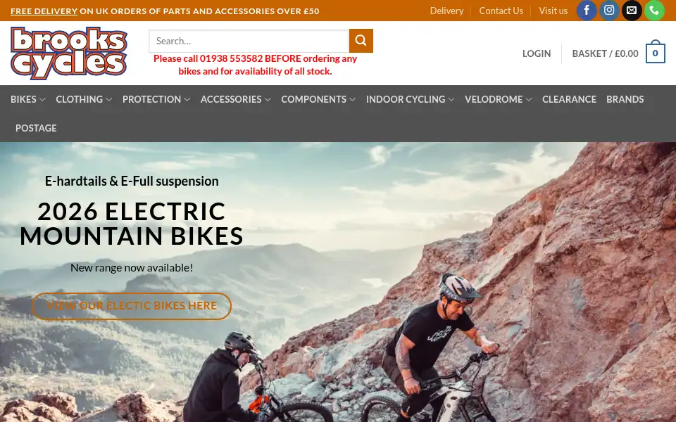 Screenshot of brookscycles.co.uk