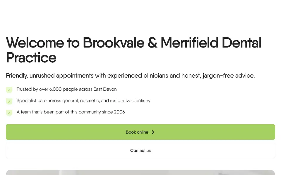 Screenshot of brookvaledental.co.uk