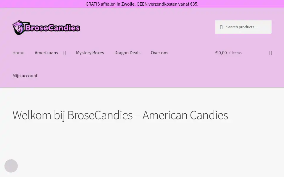 Screenshot of brosecandies.nl